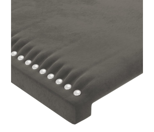 Cabecero con LED de terciopelo gris oscuro 180x5x78/88 cm