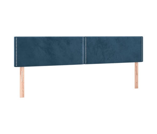 Cabecero con LED de terciopelo azul oscuro 180x5x78/88 cm