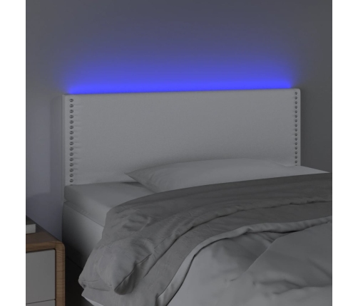 Cabecero con LED cuero sintético blanco 80x5x78/88 cm