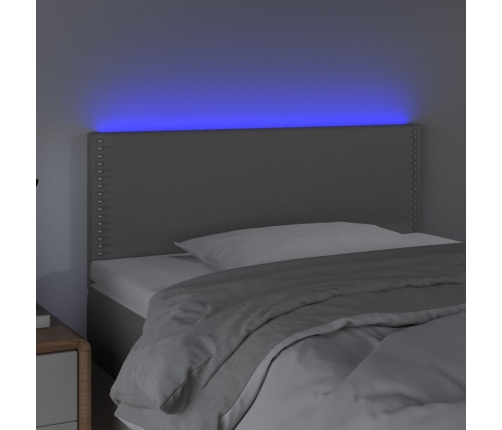 Cabecero con LED cuero sintético gris 80x5x78/88 cm