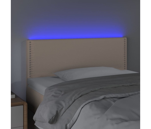 Cabecero con LED cuero sintético color capuchino 80x5x78/88 cm