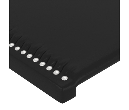 Cabecero con LED cuero sintético negro 90x5x78/88 cm