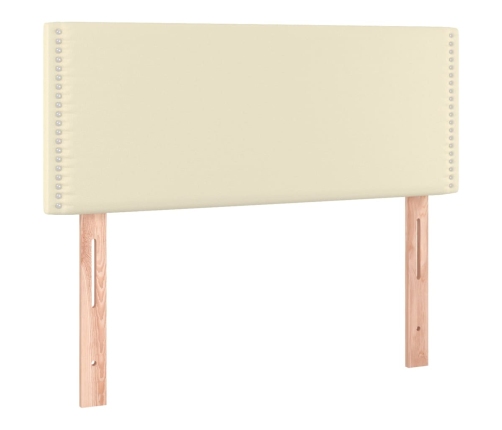 Cabecero con LED cuero sintético color crema 90x5x78/88 cm