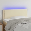 Cabecero con LED cuero sintético color crema 90x5x78/88 cm