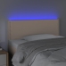 Cabecero con LED cuero sintético color capuchino 90x5x78/88 cm