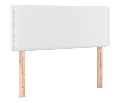 Cabecero con LED cuero sintético blanco 100x5x78/88 cm