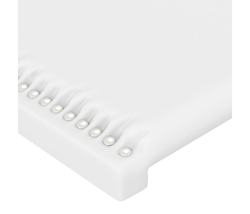 Cabecero con LED cuero sintético blanco 100x5x78/88 cm