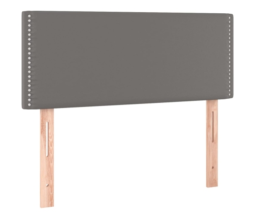 Cabecero con LED cuero sintético gris 100x5x78/88 cm