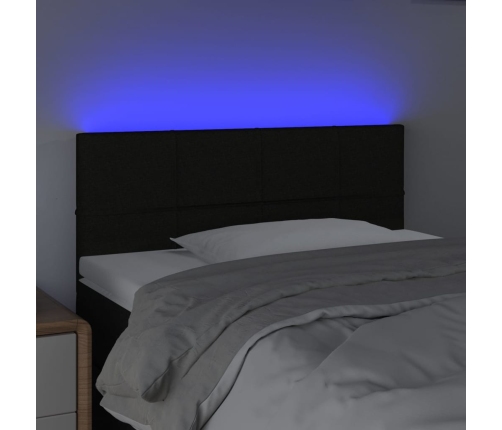 Cabecero con LED de tela negro 80x5x78/88 cm