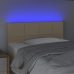 Cabecero con LED de tela color crema 90x5x78/88 cm