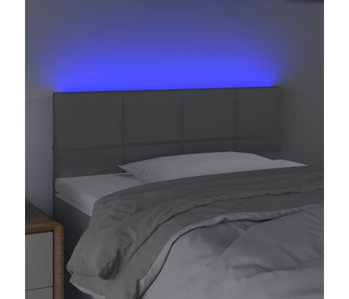 Cabecero con LED de tela gris claro 100x5x78/88 cm