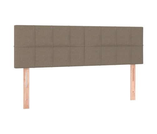 Cabecero con LED de tela gris taupe 144x5x78/88 cm