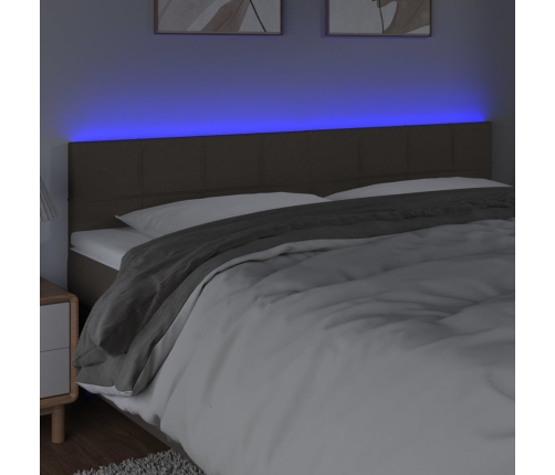 Cabecero con LED de tela gris taupe 160x5x78/88 cm