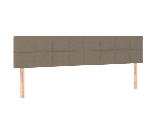 Cabecero con LED de tela gris taupe 160x5x78/88 cm