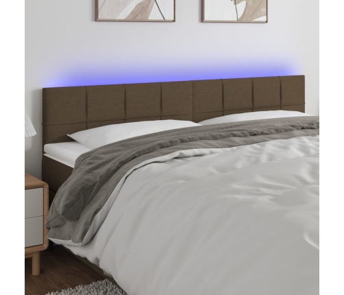 Cabecero con LED de tela gris taupe 160x5x78/88 cm