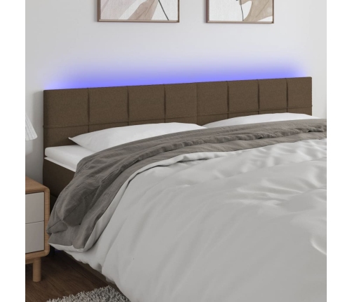 Cabecero con LED de tela gris taupe 180x5x78/88 cm