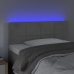 Cabecero con LED de terciopelo gris claro 80x5x78/88 cm