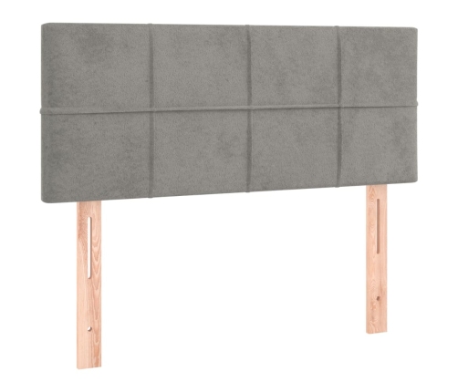 Cabecero con LED de terciopelo gris claro 80x5x78/88 cm