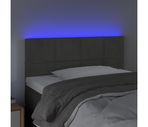 Cabecero con LED de terciopelo gris oscuro 80x5x78/88 cm