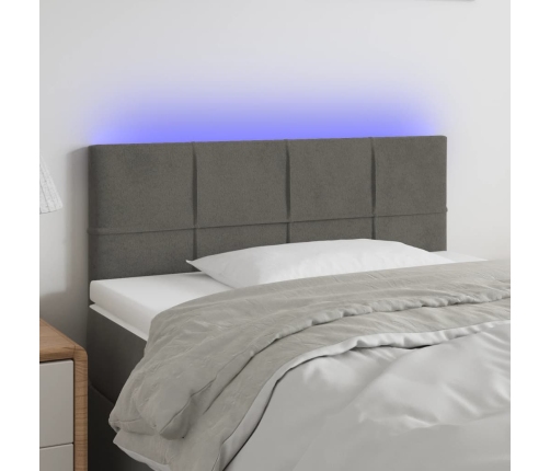 vidaXL Cabecero con LED de terciopelo gris oscuro 80x5x78/88 cm