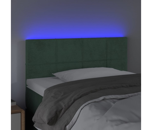 Cabecero con LED de terciopelo verde oscuro 80x5x78/88 cm