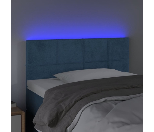 Cabecero con LED de terciopelo azul oscuro 80x5x78/88 cm