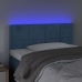 Cabecero con LED de terciopelo azul oscuro 80x5x78/88 cm