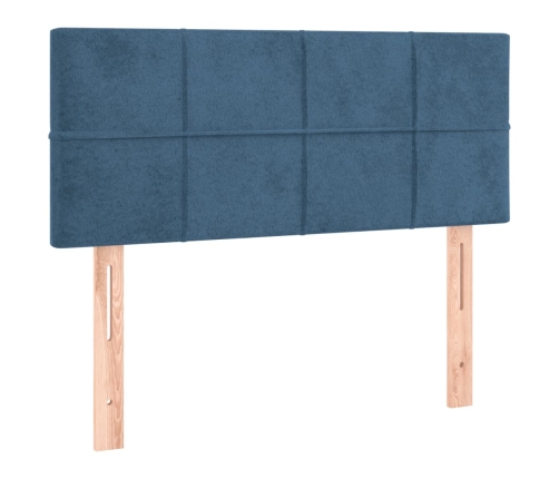 Cabecero con LED de terciopelo azul oscuro 80x5x78/88 cm