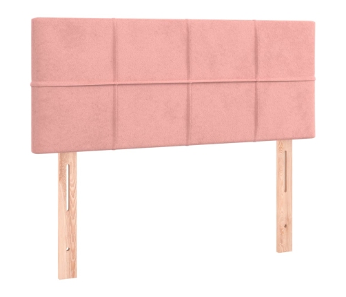 Cabecero con LED de terciopelo rosa 80x5x78/88 cm