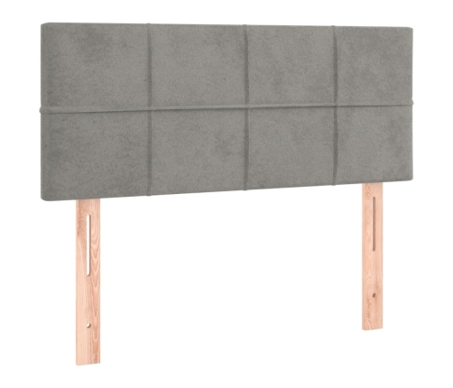 Cabecero con LED de terciopelo gris claro 90x5x78/88 cm