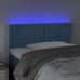 Cabecero con LED de terciopelo azul oscuro 90x5x78/88 cm