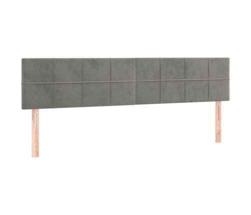 Cabecero con LED de terciopelo gris claro 160x5x78/88 cm