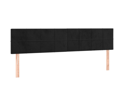 Cabecero con LED de terciopelo negro 160x5x78/88 cm