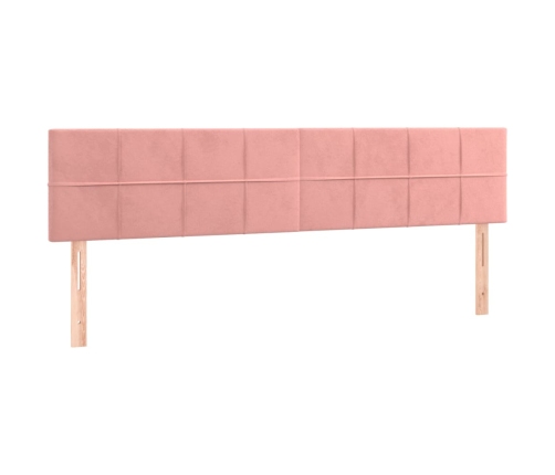 Cabecero con LED de terciopelo rosa 160x5x78/88 cm