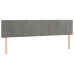 Cabecero con LED de terciopelo gris claro 180x5x78/88 cm