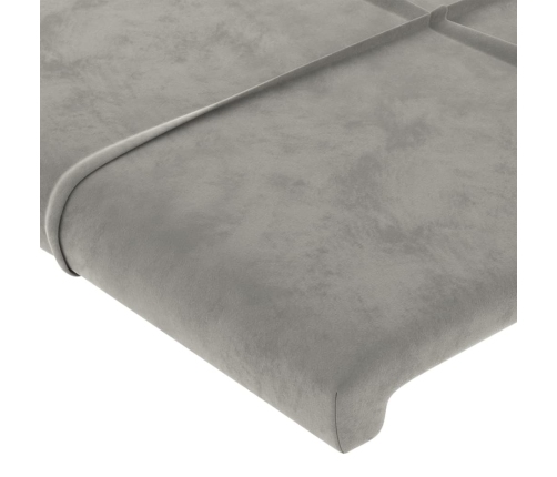 Cabecero con LED de terciopelo gris claro 180x5x78/88 cm