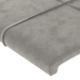 Cabecero con LED de terciopelo gris claro 180x5x78/88 cm