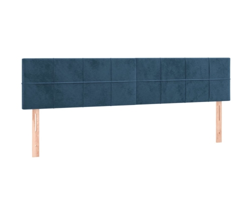 Cabecero con LED de terciopelo azul oscuro 180x5x78/88 cm