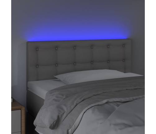 Cabecero con LED cuero sintético gris 80x5x78/88 cm