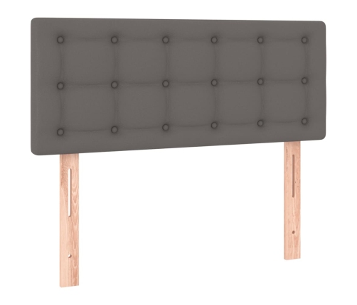 vidaXL Cabecero con LED cuero sintético gris 80x5x78/88 cm