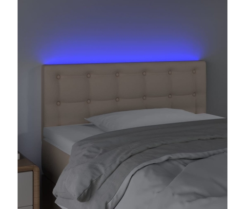 Cabecero con LED cuero sintético color capuchino 80x5x78/88 cm