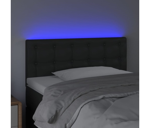 Cabecero con LED cuero sintético negro 90x5x78/88 cm