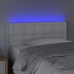 Cabecero con LED cuero sintético blanco 90x5x78/88 cm