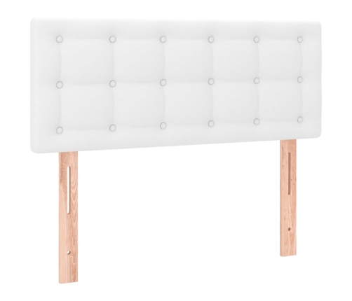 Cabecero con LED cuero sintético blanco 90x5x78/88 cm