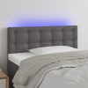 Cabecero con LED cuero sintético gris 90x5x78/88 cm