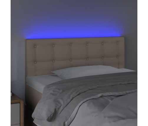 Cabecero con LED cuero sintético color capuchino 90x5x78/88 cm