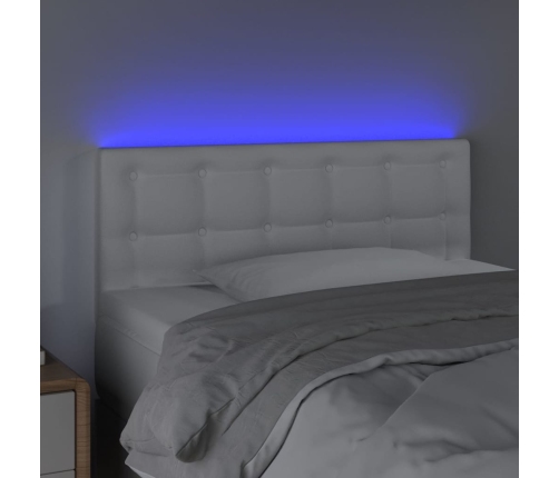 vidaXL Cabecero con LED cuero sintético blanco 100x5x78/88 cm