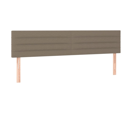 Cabecero con LED de tela gris taupe 200x5x78/88 cm