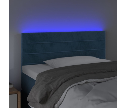 vidaXL Cabecero con LED de terciopelo azul oscuro 80x5x78/88 cm