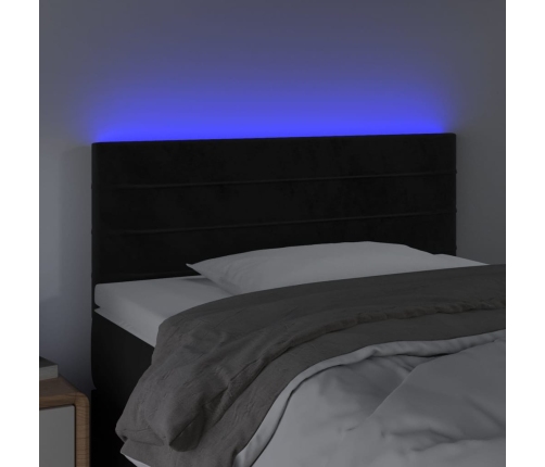 vidaXL Cabecero con LED de terciopelo negro 90x5x78/88 cm